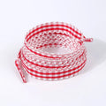 Gingham Ribbon Shoelaces Wave Edge Plaid Flat Shoe Laces Decorative Replacement Laces For Sneakers Casual Shoes