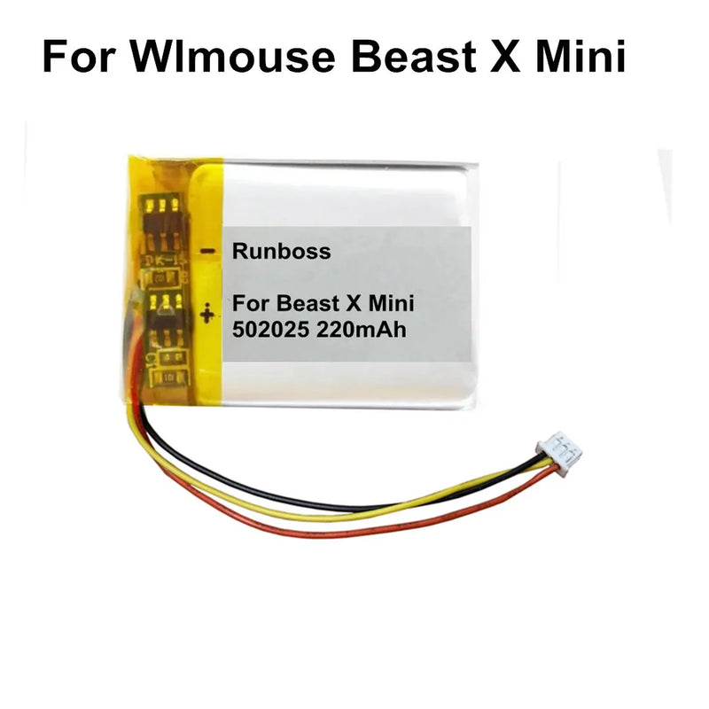 220mAh ( 402025 502025 ) 350mAh ( 502028 602030 ) Battery For Wlmouse Beast X Mini / Teardown Gaming Mouse