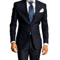 Men's Classic Stripe Suits 2 Piece ( Blazer+Pants ) Notch Lapel 2 Buttons Slim Fit Jacket & Trousers for Business Casual Wedding