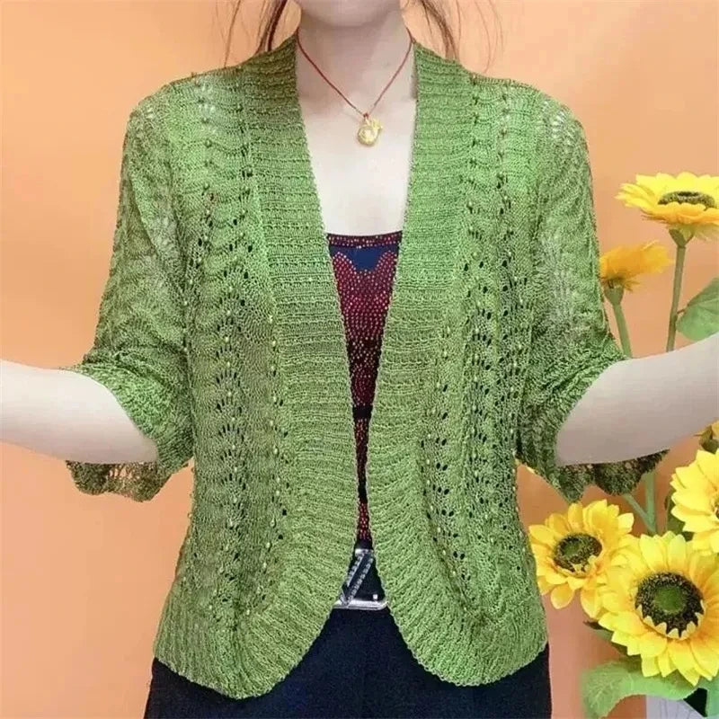 Spring Summer New Ice Silk Knit Cardigan Women - View 5 | SAMAG
