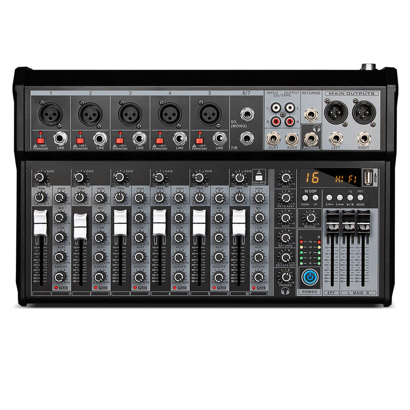 4 / 7 Channel Audio Interfacer Depusheng XT4 DJ Mixer 99-Bit DSP Effect USB Audio Mixer  +48V Phantom Bluetooth for Karaoke