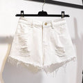 Large Size High-Waisted Denim Shorts for Women Summer Ruffled Wide-Leg Hot Pants Loose Fit A-Line Basic Short Jeans