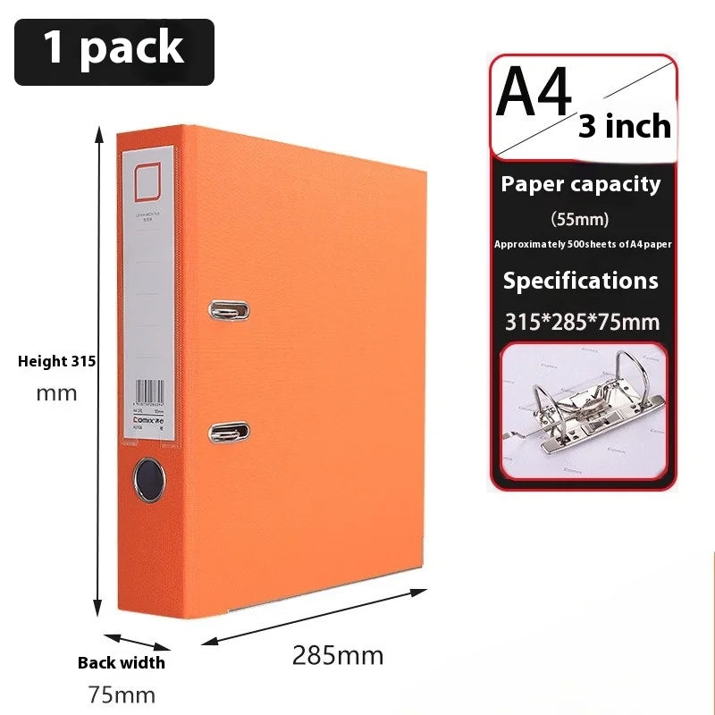 Lever Arch File A4 Folder Perforated Loose-leaf Folder Loose-leaf Book Data Book Double Hole Thickened Binders Desktop Organizer