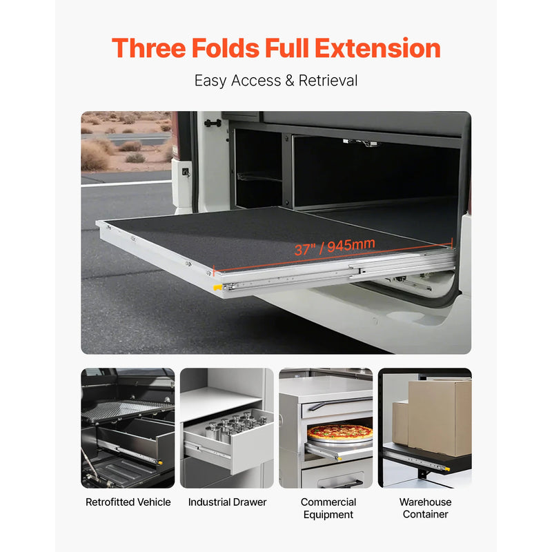 SucceBuy 1 Pair Full Extension Drawer Slides 500lbs Load | SAMAG