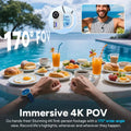 4K Thumb Cam C110+ SJCAM Magnetic POV Wearable Action Cam,170° Ultra Wide Sport Camera for Cycling,Anti-Shake﻿ Recorder