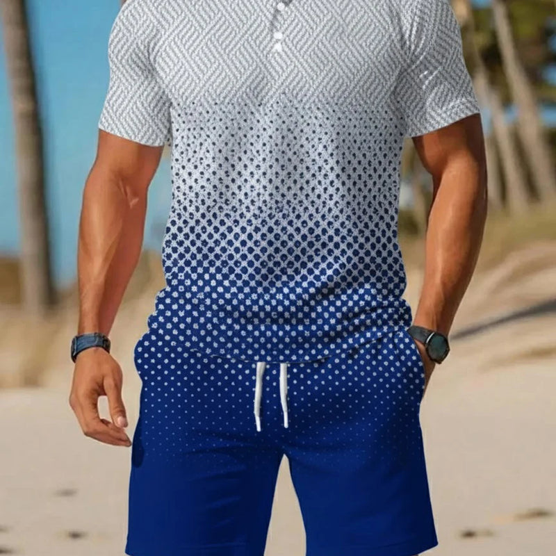 Men's Summer Polo Shirt Sets Casual Collared Sportswear | SAMAG