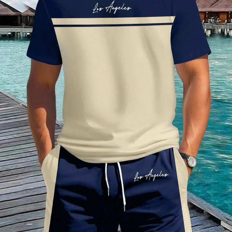 Summer Men's Letter Print Short-Sleeve T-Shirt Stylish | SAMAG