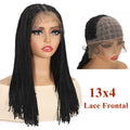 Synthetic Full Lace Wig on Clearance Sale With Baby Hair Knotless Lace Braided Wigs for Black Women Black Wig Braiding Hair M008