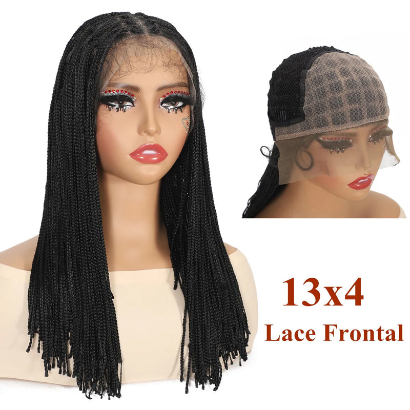Synthetic Full Lace Wig on Clearance Sale With Baby Hair Knotless Lace Braided Wigs for Black Women Black Wig Braiding Hair M008