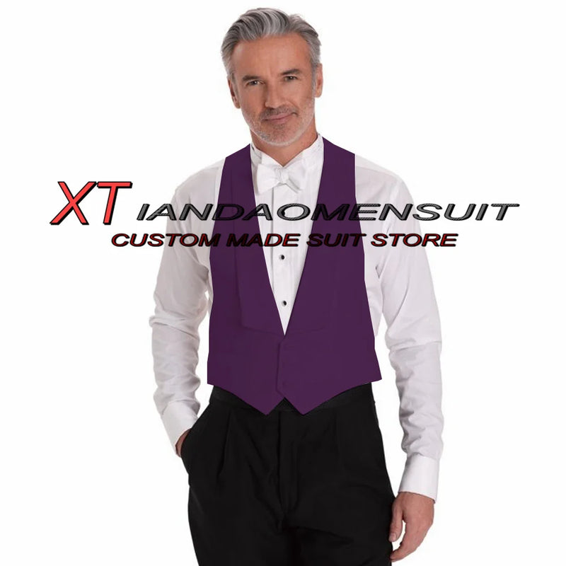 Men's Suit Vest Wedding Groom Sleeveless Jacket Lapel Formal Waistcoat Party Slim Fit Vests for Male chaleco hombre