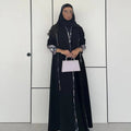 Long Raglan Sleeve Abaya with Contrast Print Details | SAMAG