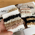 4pcs Pure Silk Small Scrunchie Set for women satin hair rubber bands girls elastic hair tie black hair rope Hair Accessories