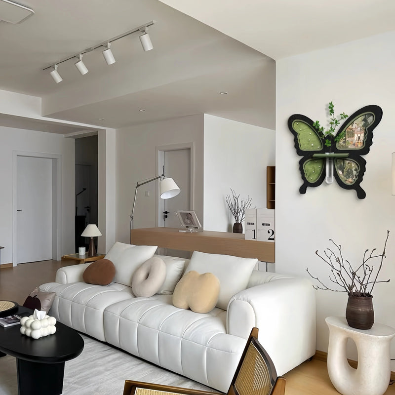 French Butterfly Living Room Decoration Painting Hydroponic Green Plant Hanging Painting Dining Room Sandstone Mural Painting