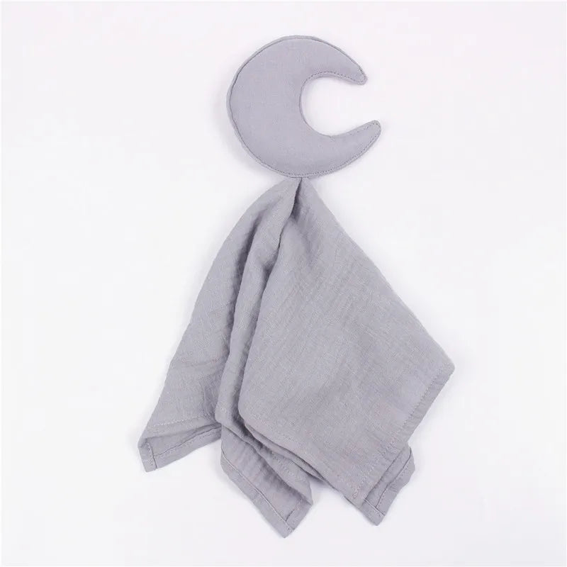 Baby Security Blanket Soft Cotton Muslin Comforter for Newborn Infant Sleeping Snuggle Toy Stuffed Animal Soothe Appease Towel