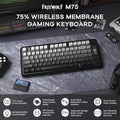 ATTACK SHARK M75 Wireless Membrane Gaming Keyboard with Knob&OLED Display Bluetooth/2.4Ghz Rainbow Backlit Gradient PBT Keycaps