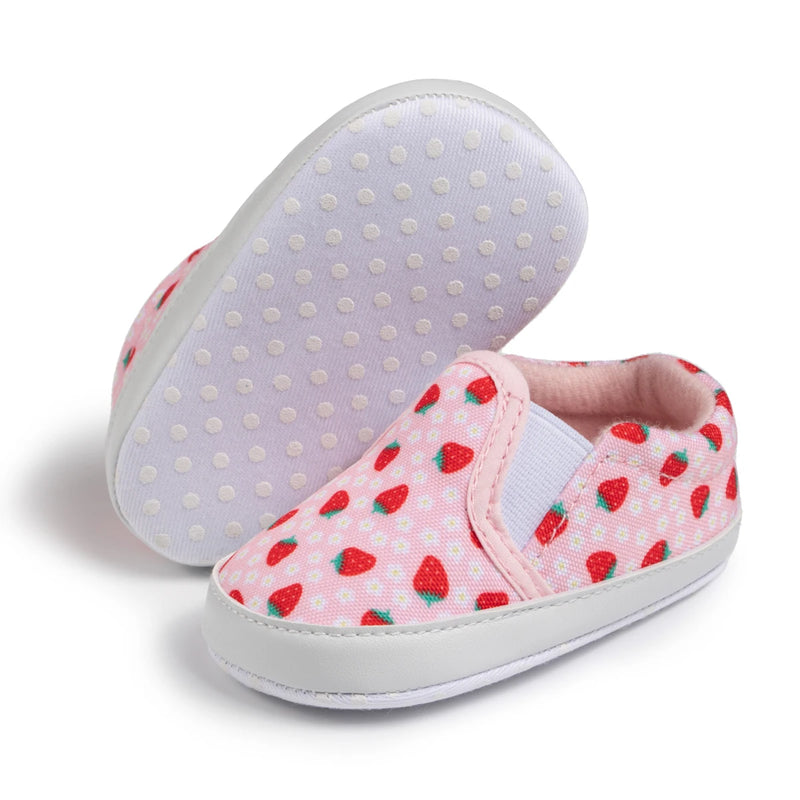 Spring Autumn New Boys Girls Shoes Sweetness Strawberry Love Canvas Casual Toddler First Walkers Cotton Soft Anti-slip Sole