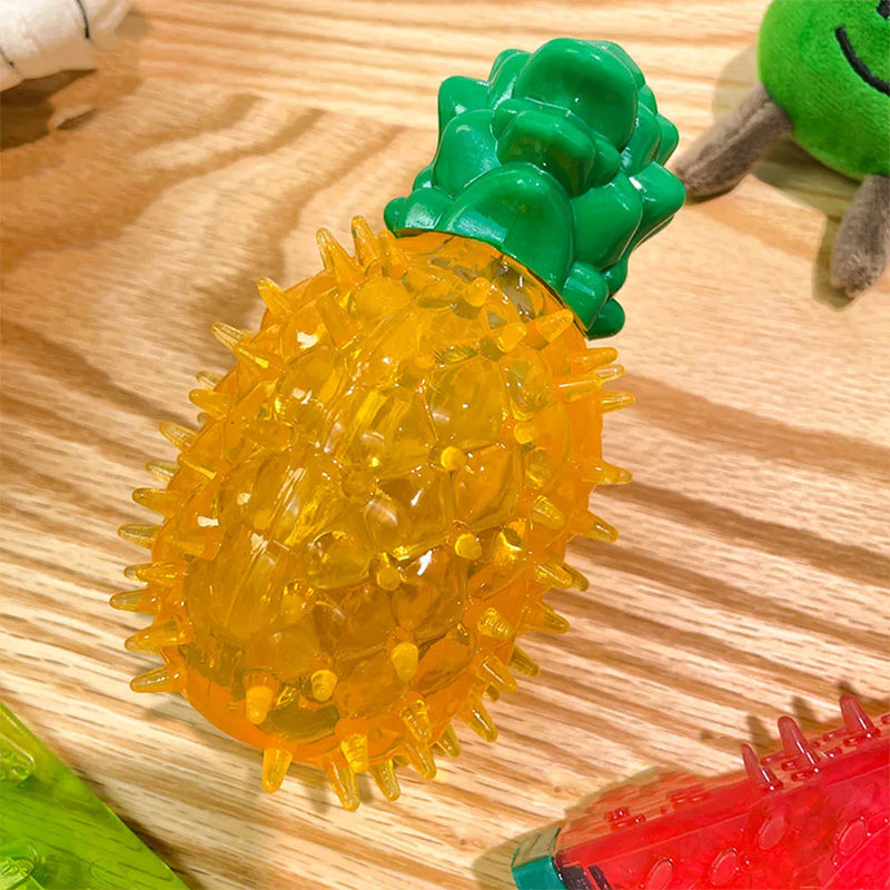 Pet Freezable Cooling Chew Toy Dog Cat toy Summer Pineapple Lemon Watermelon Design Durable Bite-Resistant Dog Ice Frozen Toys