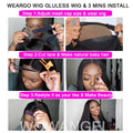 Wow Angel 5x5 Wear Go HD Lace Closure Glueless Wigs 28in Malaysian Straight Wig Pre Plucked Human Wigs Ready to Go Wig For Woman