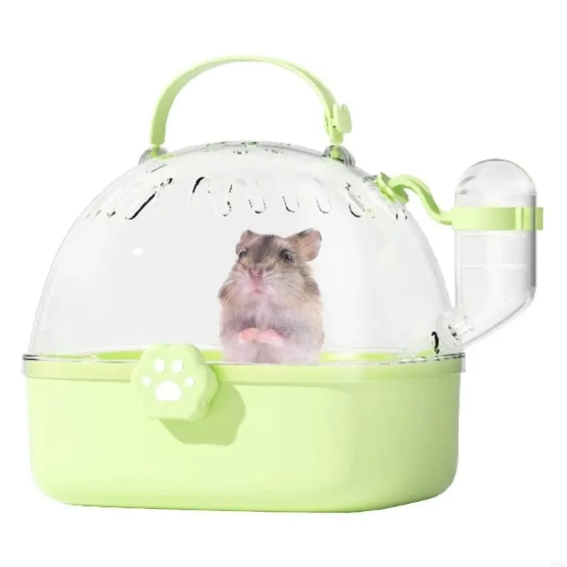 Transparent Pet Carriers Cage Breathable Escape-Proof Travel Pet Cage Ventilated with Water Bottle Pet House for Small Pet