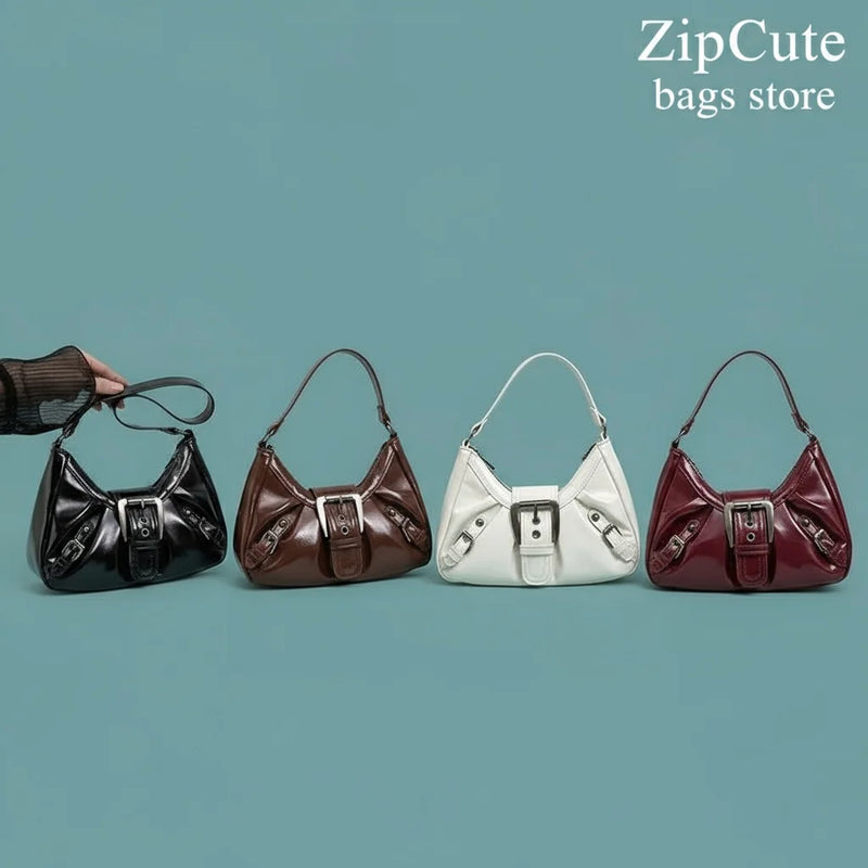 Retro Y2K  Pleated Hobo Shoulder Bag for Women Hot Selling Maillard Style Underarm Bag Clutch Handbags for Travel Work Shopping