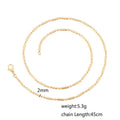 XP Jewelry -- 45 cm x 3 mm 18 k Gold Plated Beads Chains Necklaces for Women Men Matching Pendants