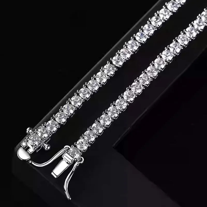 New 925 Sterling Silver 3MM Tennis Bracelet Shining Classics for Women Fashion Simple Engagement Wedding - Visuel 3 | SAMAG