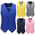 Vest Mens Fashion Casual High Quality Solid Color Slim Large Size Business Office Waistcoat Men Groom Wedding Dress Suit Vests