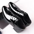 Luxury Business Oxford Leather Shoes Men Breathable Patent Leather Formal Shoes Plus Size Man Office Wedding Flats Male Black
