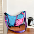 Composite Fabric Patchwork Hobos Zipper Personality Color Matching Women's Bags 2025 Fashion Super Cool Fashion Crossbody Bags