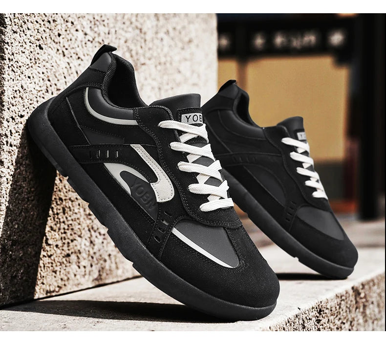 Men's Casual Sports Shoes with Low Heel Round Toe Soft Sole Multi-color Design Fashionable Large Size Walking Board Shoes