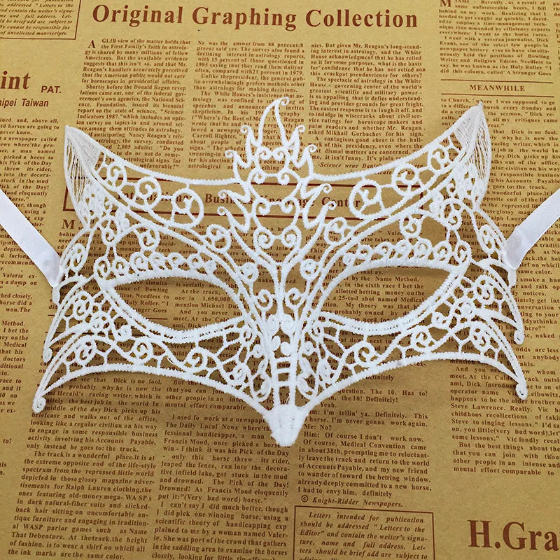 1pcs Hot Sale White Sexy Lace Half Face Masks Various Styles Halloween Masquerade Party Dance Mask Costume