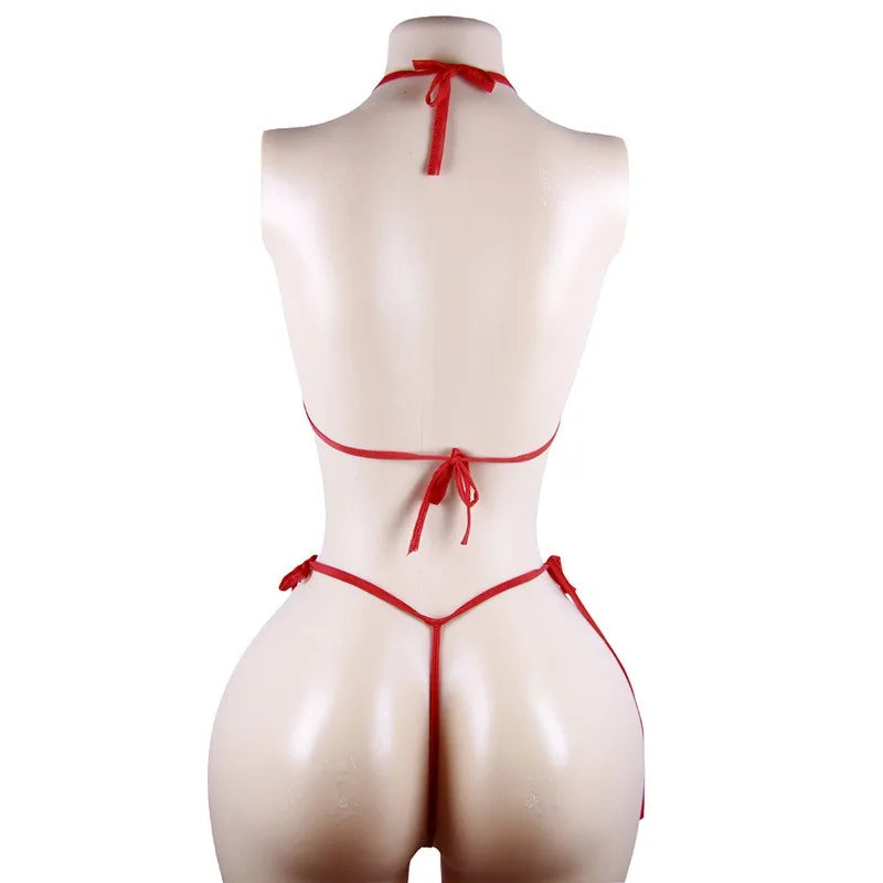 Sexy Crotchless Bra Set New Sexy Lingerie Woman 2 Pieces Transparent Women's Lace Panties Erotic Beautiful Bra And Thong Set