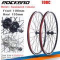 700C Road Bike Wheelset Parts V Brake 32H  100X135mm Double Layer Aluminum Alloy 2Bearing Hub Bicycle Wheel ROCKBAO