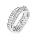 Lnngy Three Layer Moissanite Eternity Ring 14k Gold Filled 1.75mm Lab Created Diamond Wedding Band For Women Sparkling Jewelry