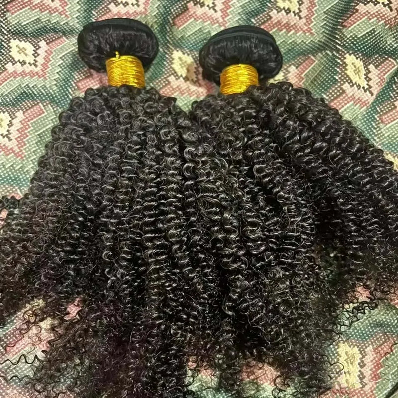 8-30 Inches Kinky Curly Natural Color Bundles Brazilian Hair Weave Extensions Raw Hair Bundles 100% Unprocessed 1/ 3/4 Pieces Bundles