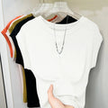 1pcs Women T Shirt Summer Sleeveless Round Neck Breathable Loose Leisure Tops Comfort Lady Basic Tee Solid Female Ice Silk Vests