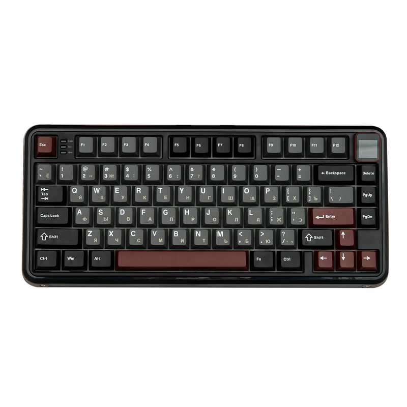 RU Layout MechLands Vibe 75 V2 Russian Version 75% Compact Layout Wired/BT/2.4GHz Wireless Mechanical Keyboard RGB Backlight TFT Screen