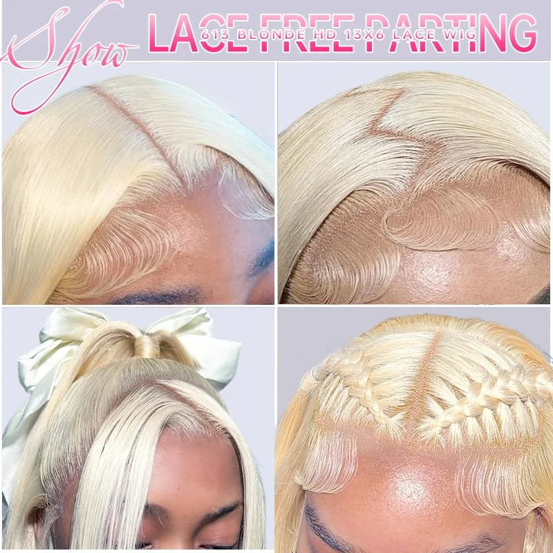 Blonde Lace Front Wig Human Hair 13x6 613 HD Transparent Lace Front Brazilian Remy Wigs Brazilian Glueless Preplucked Human Wigs