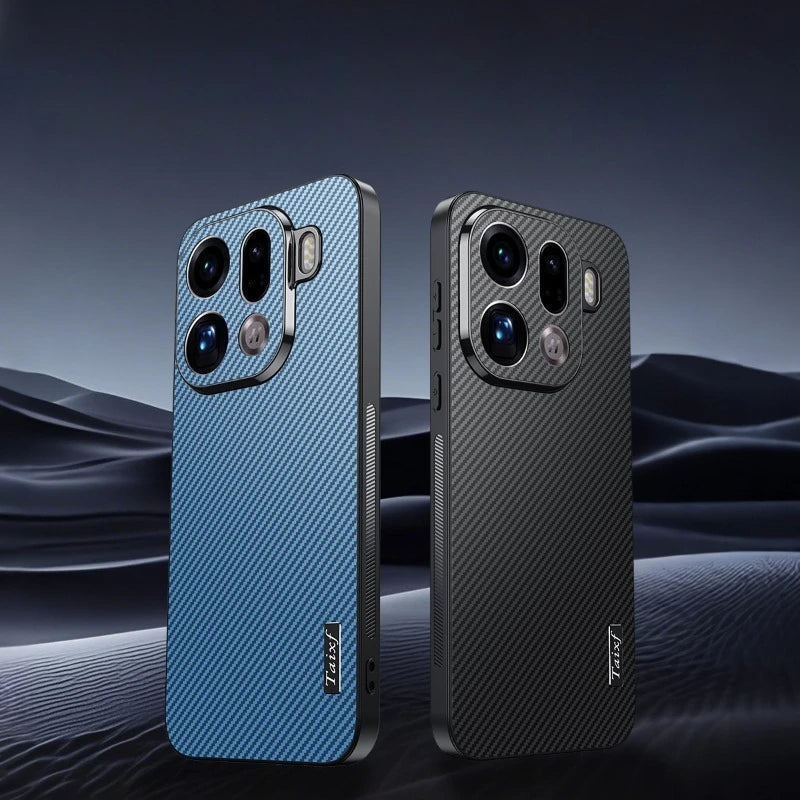 Carbon Fiber Pattern Non-slip Phone Case For Oppo Find X9 X9Pro Shockproof Silicone Lens Protection Cover For Find X9 Pro Shell