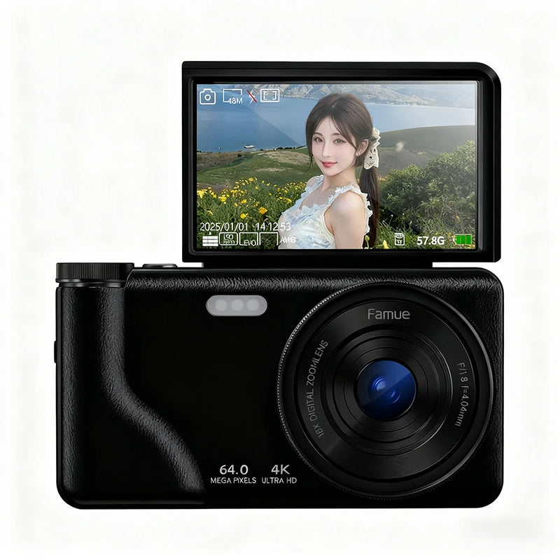 4K Digital Camera for Home Beauty Simulative Education CCD 6400 - Compact Size Video Camera with Zoom for Kids And Adults