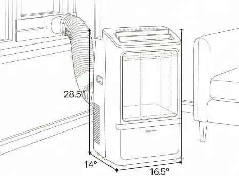 WiFi Enabled Portable Air Conditioner 14000 BTU with Dehumidifier Function And 24H Timer for Home Comfort Energy Efficient