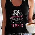 I'M JUST A Sweetheart Wiht A Temper Letter Print Women Tank Top Sleeveless Casual Summer New Crew Neck Tops for Women Clothes