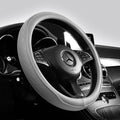 Napa Leather Perforated Patchwork Car Steering Wheel Cover, Non-slip, Breathable, Fits 14.5–15 Inch Steering Wheel Cover