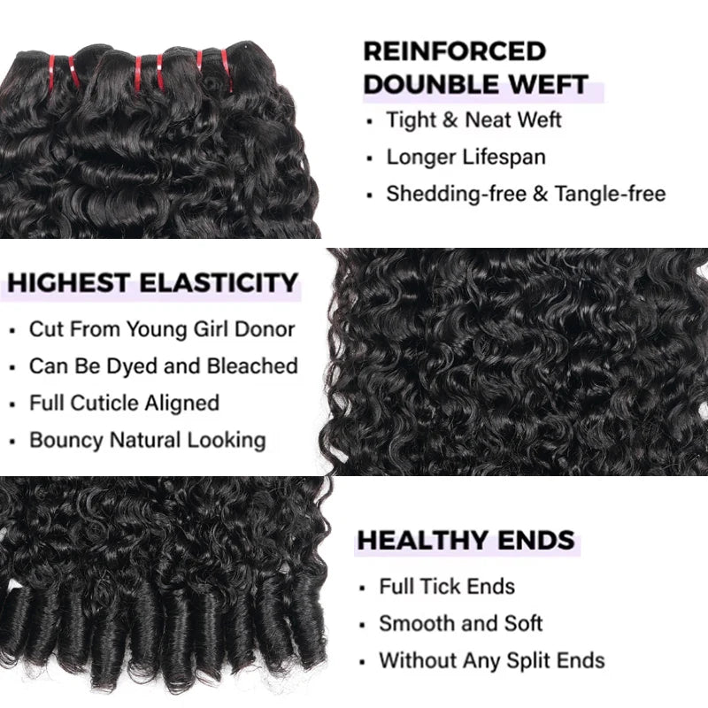 Burmese Curly Hair Bundles Pixie Curly Bundles 100% Raw Human Hair Ocean Spiral Curly Double Drawn Vietnamese Hair Weave Deep Wave