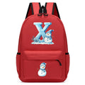 Xmas Snowman Alphabet A-Z Print Backpack for Toddler Girls Boys Schoolbag Holiday Lightweight Kindergarten Kid Daily School Bag