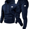 Men's two - piece sports sweatshirt and trousers, grey and black logo regular pocket autumn and winter - View 3 | SAMAG