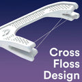 DenTek Plaque Control Floss Picks, X-Shaped Cross Flosser Dental Flossers, Easy Reach Teeth Cleaning, Plaque Removal, Oral Care, 75 Count (Pack of 1)