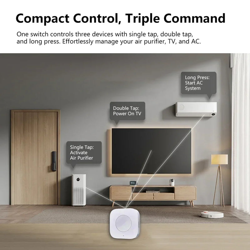 Aqara Wireless Mini Switch Zigbee Sensor Connection Smart Remote One Key Control Button Security Work for Mi Home APP Homekit