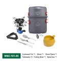 Widesea Camping Cookware Set Easy to Carry Multi Combinations Portable Outdoor Cooking Kit with Stove Cutlery for Hiking Picnic