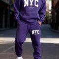 Trendy Letter Eye - Catching Print Men's Hooded Suit Casual Winter Two - Piece Set Sports Jogging Pants - View 9 | SAMAG